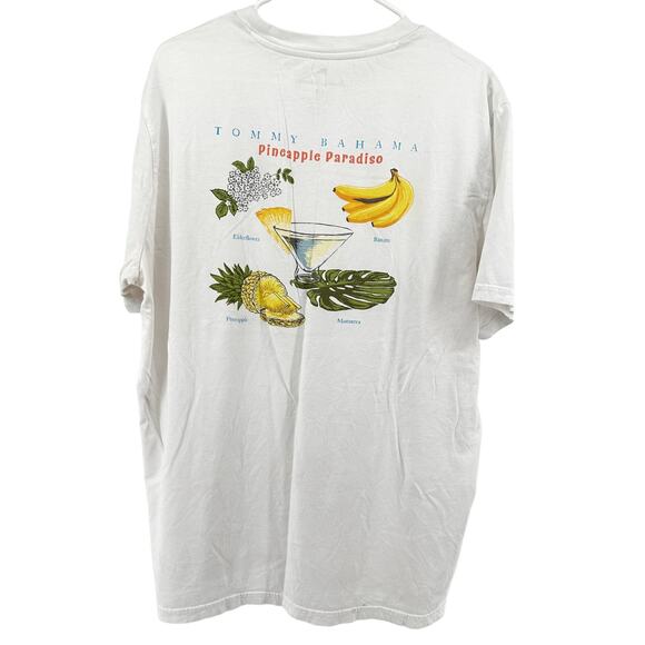 Tommy Bahama Pineapple Paradiso T Shirt Crew Neck Graphic Cotton White Large - Picture 2 of 6